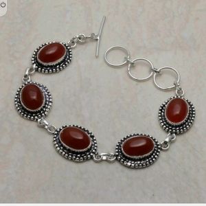 New carnelian sterling silver bracelet